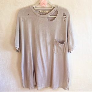 COPY - Free People’s We The Free Rubi Distressed Oversized T-Shirt, Lavender, L…